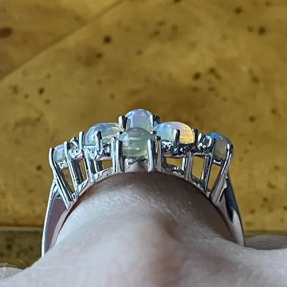 Natural Honey Opal Sterling Silver Ring Size 8